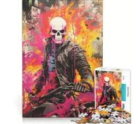 1000 Piece Jigsaw Puzzles for Teenagers Ghost Rider, Hands-on Game, Difficult Challenge, Unique Birthday And Gifts 38x26cm