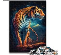 1000 Piece Jigsaw Puzzles for Teenagers Gifts A Tiger at Night, Analysis And Logic with Fully Interlocking Randomly Shaped Pieces for And Age 14 Years Up (Size 26x38cm)