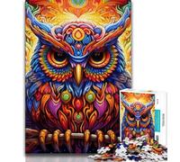 1000 Piece Jigsaw Puzzles for Teenagers Gifts Animal Art Owl Puzzles,Interesting Stress Reduction Parent-child Interaction (size 75x50cm)