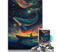 1000 Piece Jigsaw Puzzles for Teenagers Gifts Animal Whale Art,Stress Reliever Difficult Challenge with Matching Poster And Trivia Sheet (38x26cm)