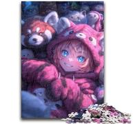 1000 Piece Jigsaw Puzzles for Teenagers Gifts Anime Red Panda Girl, Train Your Brain And Hands Unique Birthday And Gifts for Age 14+ 26X38CM