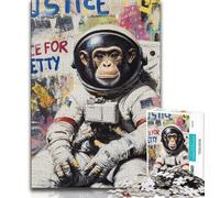 1000 Piece Jigsaw Puzzles for Teenagers Gifts Astronaut Chimpanzee,Educational Games Home Decoration Unique Home Decor And Gifts 38x26cm