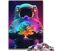 1000 Piece Jigsaw Puzzles for Teenagers Gifts Astronaut Holding The Earth 1000 Piece Puzzle,Unique Birthday And Gifts for And Age 14 Years Up (38x26cm)
