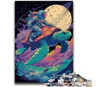 1000 Piece Jigsaw Puzzles for Teenagers Gifts Astronaut Riding A Turtle 1000 Piece Puzzle,Educational Games Home Decoration Suitable for Desktop Decoration (26x38cm)