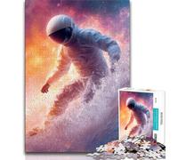 1000 Piece Jigsaw Puzzles for Teenagers Gifts Astronaut Space Surfing Jigsaw,Educational Games Home Decoration Suitable for Desktop Decoration (size 38x26cm)