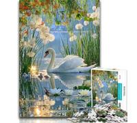 1000 Piece Jigsaw Puzzles for Teenagers Gifts Autumn Swans Puzzles for Adults,Learning Educational Toys Family Games Gifts for Friends And Family 26x38cm