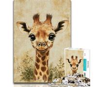 1000 Piece Jigsaw Puzzles for Teenagers Gifts Baby Giraffe,Toys Educational Games Stress Relieving Enhance Love between Couples 75x50cm