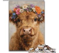 1000 Piece Jigsaw Puzzles for Teenagers Gifts Baby Highland Cow Help The Brain Exercise Addictive Toys to Cultivate Patience Wall Decoration 26x38cm