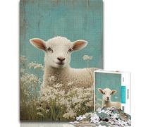 1000 Piece Jigsaw Puzzles for Teenagers Gifts Baby Sheep,Stress Reliever Difficult Challenge with Matching Poster And Trivia Sheet (75x50cm)