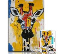 1000 Piece Jigsaw Puzzles for Teenagers Gifts Basquiat Giraffe 1000 Piece Puzzle,Staycation Kill Time with Fully Interlocking Randomly Shaped Pieces 38x26cm