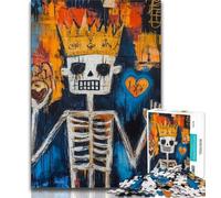 1000 Piece Jigsaw Puzzles for Teenagers Gifts Basquiat-style King 1000 Piece Puzzle,Decompressing Intellectual Educational Toy Birthday Gift (size 38x26cm)