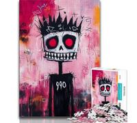 1000 Piece Jigsaw Puzzles for Teenagers Gifts Basquiat-style Skeleton King Puzzles,Birthday Present, Gifts, Wall Art for Age 14 Years Up (size 38x26cm)