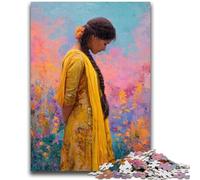 1000 Piece Jigsaw Puzzles for Teenagers Gifts Beautiful Indian Woman Puzzles,Educational Stress Relief Toy Great Gifts And Toys (38x26cm)