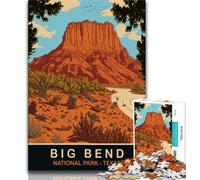 1000 Piece Jigsaw Puzzles for Teenagers Gifts Big Bend Texas,Help The Brain Exercise Addictive Toys to Cultivate Patience Wall Decoration (38x26cm)