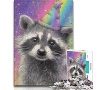 1000 Piece Jigsaw Puzzles for Teenagers Gifts Birthday Raccoon 1000 Piece Puzzle,Educational Toy Funny Family Games Unique Home Decor (size 38x26cm)