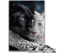 1000 Piece Jigsaw Puzzles for Teenagers Gifts Black And White Leopard Learning Educational Toys Family Games Gifts for Friends And Family 26x38cm