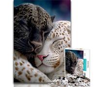 1000 Piece Jigsaw Puzzles for Teenagers Gifts Black And White Leopard,Toys Educational Games Stress Relieving Enhance Love between Couples 75x50cm