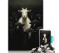 1000 Piece Jigsaw Puzzles for Teenagers Gifts Black And White Sheep,Help The Brain Exercise Addictive Toys to Cultivate Patience Wall Decoration 38X26CM