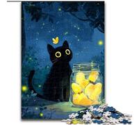 1000 Piece Jigsaw Puzzles for Teenagers Gifts Black Cat in The Forest Suitable for People Aged 14 And Above Educational Game Challenge Toy Gift For Birthdays 50x75cm