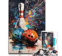 1000 Piece Jigsaw Puzzles for Teenagers Gifts Bowling Ball Painting,Stress Reliever Difficult Challenge Is Ideal As Gifts for The Whole Family 75x50cm