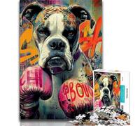 1000 Piece Jigsaw Puzzles for Teenagers Gifts Boxer Dog 1000 Piece Puzzle,Quiz Game Wall Decoration Unique Birthday And Xmas Gifts (size 75x50cm)