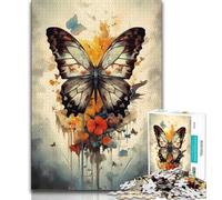 1000 Piece Jigsaw Puzzles for Teenagers Gifts Butterfly Retro 1000 Pieces for Teenagers,Toys Educational Games Stress Relieving Unique Birthday And Gifts 38x26cm
