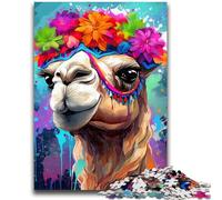 1000 Piece Jigsaw Puzzles for Teenagers Gifts Camel Wearing Flowers Teenager Puzzles,Educational Games Home Decoration Suitable for Desktop Decoration (50x75cm)