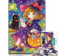 1000 Piece Jigsaw Puzzles for Teenagers Gifts Cat And Anime Girl 1000 Piece Jigsaw,Stress Reliever Staycation Kill Time Wishlist with Santa Claus (size 38x26cm)