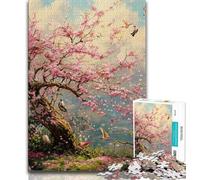 1000 Piece Jigsaw Puzzles for Teenagers Gifts Cherry Blossom Trees Puzzles,Educational Stress Relief Toy Great Gifts And Toys 75x50cm