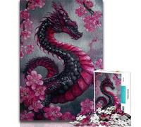 1000 Piece Jigsaw Puzzles for Teenagers Gifts Cherry Blossoms Japanese Dragon 1000 Piece Puzzle,Quiz Game Wall Decoration Unique Birthday And Xmas Gifts (size 75x50cm)
