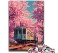1000 Piece Jigsaw Puzzles for Teenagers Gifts Cherry Blossoms Train Learning Educational Toys Fun at Home Activities, Birthday Present,Travel Gifts 50x75cm