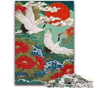 1000 Piece Jigsaw Puzzles for Teenagers Gifts Chinese Style Red-crowned Crane Adult Puzzles,Educational Games Home Decoration Suitable for Desktop Decoration (26x38cm)