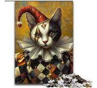 1000 Piece Jigsaw Puzzles for Teenagers Gifts Clown Cat, Analysis And Logic with Fully Interlocking Randomly Shaped Pieces for And Age 14 Years Up (Size50x75cm)