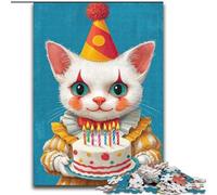 1000 Piece Jigsaw Puzzles for Teenagers Gifts Clown Cat,for Educational Game Challenge Toy Deal As Gifts for The Whole Family 38x26cm