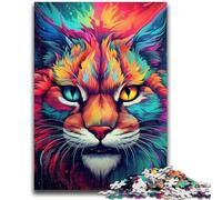1000 Piece Jigsaw Puzzles for Teenagers Gifts Colorful Art Lynx 1000 Pieces for Teenagers,Toys Educational Games Stress Relieving Unique Birthday And Gifts (26x38cm)