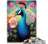 1000 Piece Jigsaw Puzzles for Teenagers Gifts Colorful Art Peacock Teenager Puzzles,Educational Games Home Decoration Suitable for Desktop Decoration (26x38cm)