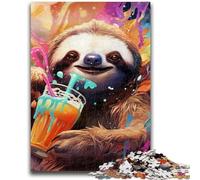 1000 Piece Jigsaw Puzzles for Teenagers Gifts Colorful Art Sloth 1000 Pieces for Teenagers,Toys Educational Games Stress Relieving Unique Birthday And Gifts (50x75cm)