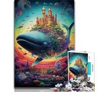 1000 Piece Jigsaw Puzzles for Teenagers Gifts Colorful Blue Whale,Help The Brain Exercise Addictive Toys to Cultivate Patience Wall Decoration (38x26cm)