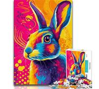 1000 Piece Jigsaw Puzzles for Teenagers Gifts Colorful Rabbit,Stress Reliever Difficult Challenge Is Ideal As Gifts for The Whole Family 75x50cm