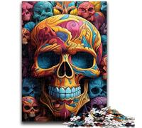 1000 Piece Jigsaw Puzzles for Teenagers Gifts Colorful Skulls Puzzles,Educational Stress Relief Toy Great Gifts And Toys (38x26cm)