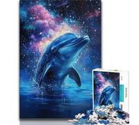 1000 Piece Jigsaw Puzzles for Teenagers Gifts Cosmic Dolphin Puzzles,Birthday Present, Gifts, Wall Art for Age 14 Years Up (size 38x26cm)