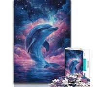 1000 Piece Jigsaw Puzzles for Teenagers Gifts Cosmic Dolphin Puzzles,Birthday Present, Gifts, Wall Art for Age 14 Years Up (size 38x26cm)