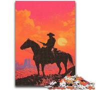 1000 Piece Jigsaw Puzzles for Teenagers Gifts Cowboys at Sunset Puzzles,Decompressing Intellectual Educational Toy Perfect Decoration (38x26cm)