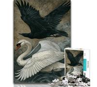 1000 Piece Jigsaw Puzzles for Teenagers Gifts Crows And Swans,learning Educational for Is Ideal As A Gift for The Whole Family (75x50cm)
