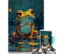 1000 Piece Jigsaw Puzzles for Teenagers Gifts Cute Little Yellow Frog 1000 Piece Jigsaw,Stress Reliever Staycation Kill Time Wishlist with Santa Claus (size 38x26cm)