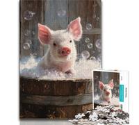 1000 Piece Jigsaw Puzzles for Teenagers Gifts Cute Pig Teenager Puzzles,Educational Games Home Decoration Suitable for Desktop Decoration 38x26cm