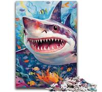 1000 Piece Jigsaw Puzzles for Teenagers Gifts Cute Shark 1000 Pieces for Teenagers,Toys Educational Games Stress Relieving Unique Birthday And Gifts (50x75cm)