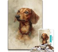 1000 Piece Jigsaw Puzzles for Teenagers Gifts Dachshund Retro Jigsaw,Educational Games Home Decoration Suitable for Desktop Decoration (size 75x50cm)