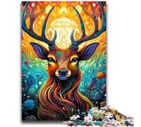 1000 Piece Jigsaw Puzzles for Teenagers Gifts Deer Psychedelic Art Teenager Puzzles,Educational Games Home Decoration Suitable for Desktop Decoration (50x75cm)