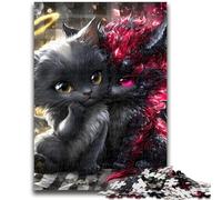 1000 Piece Jigsaw Puzzles for Teenagers Gifts Devil Kitten Challenging Family Activity Games DIY Toy for Home Wall Decor Gifts 50x75cm